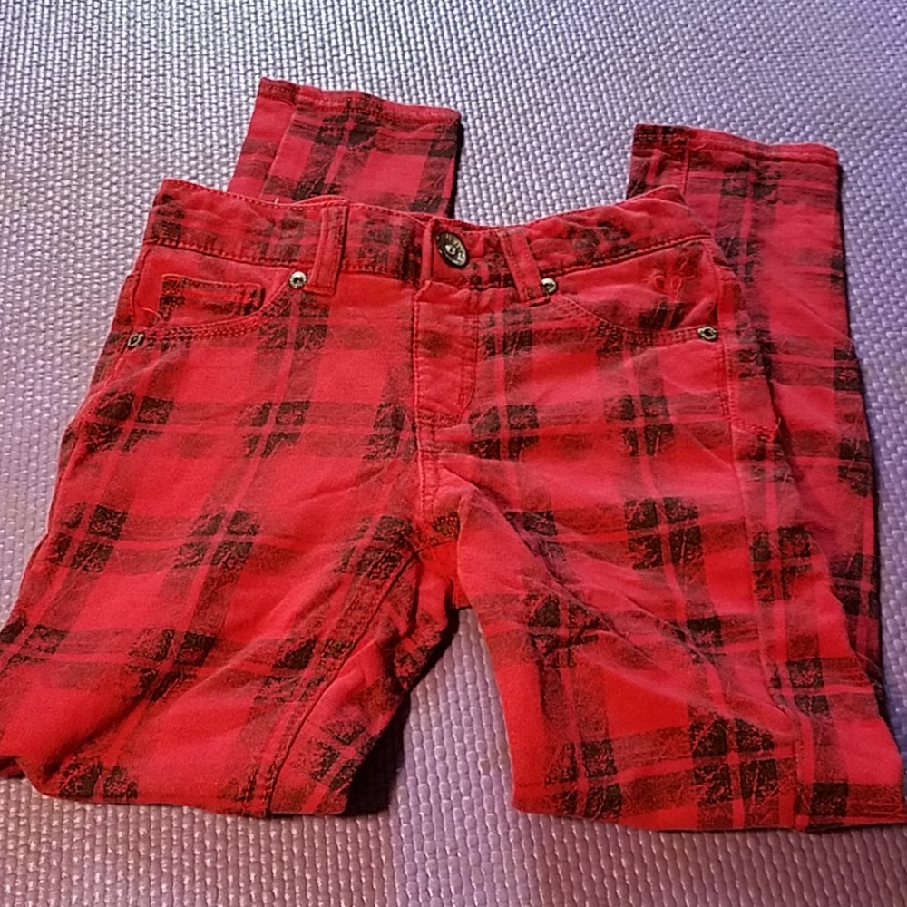 Justice black/red knit jegging
